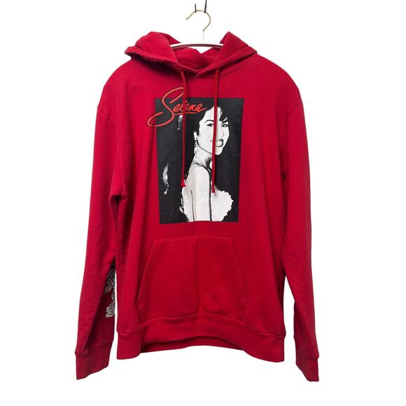 Selena Official Merch Floral Sleeve Red Hoodie M - Picture 1 of 10